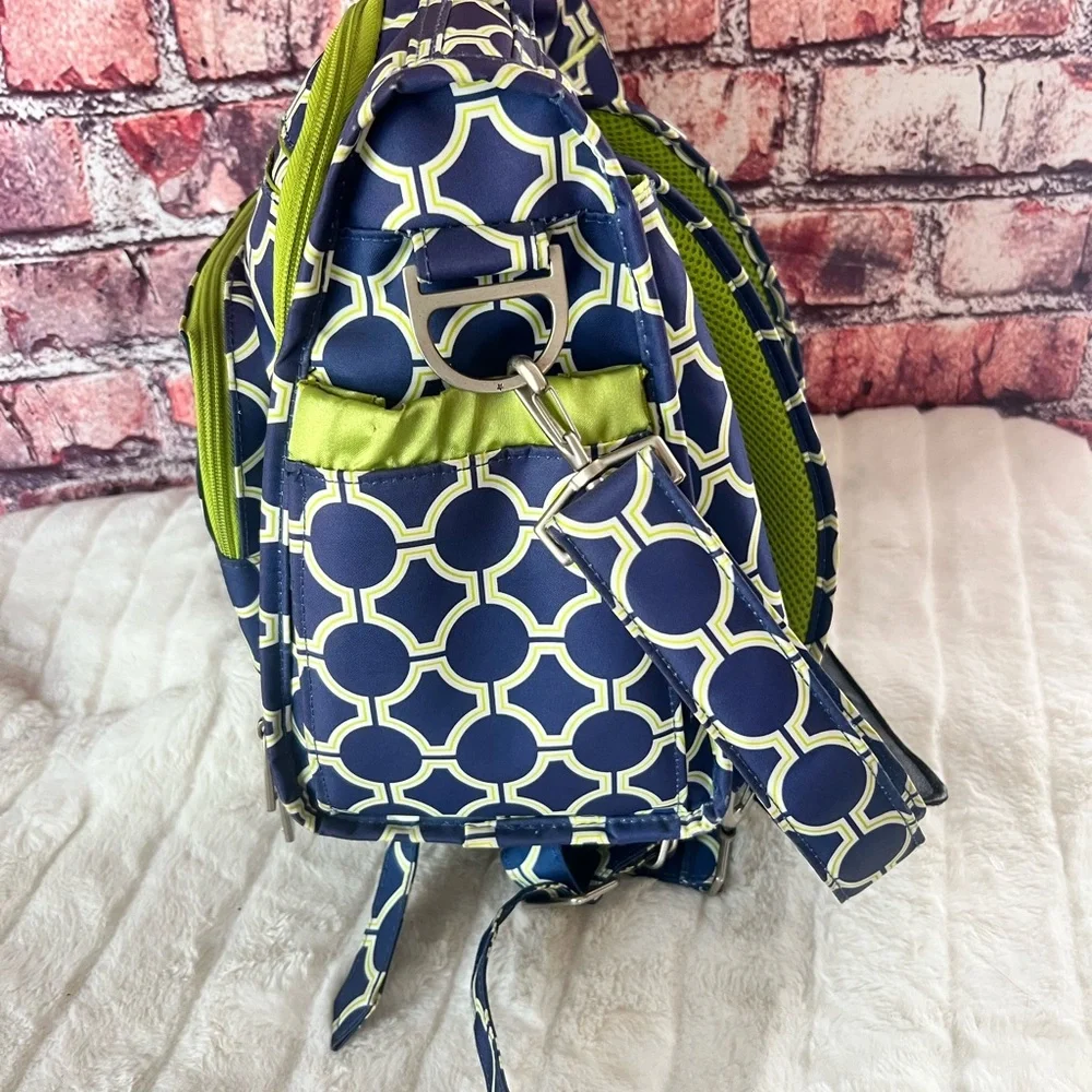 Ju Ju Be Blue Green Royal Envy Diaper Bag Convertible Backpack